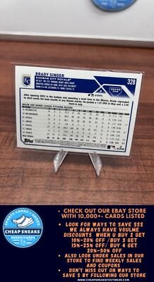 Cheap Sneaks Footwear/Sports Cards Baseball Card Brady Singer 2023 Topps Royal Blue #328 Kansas City Royals