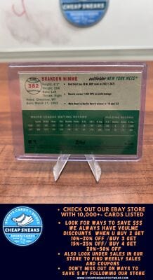 Cheap Sneaks Footwear/Sports Cards Baseball Card Brandon Nimmo 2023 Topps Chrome Platinum Anniversary #382 New York Met