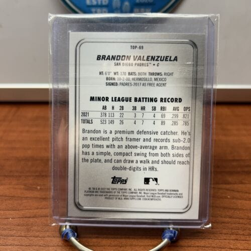 Cheap Sneaks Footwear/Sports Cards Baseball Card Brandon Valenzuela 2022 Bowman Platinum Prospect Card #Top-69 San Dieg