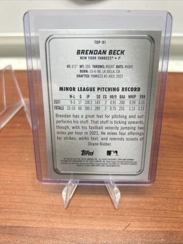 Cheap Sneaks Footwear/Sports Cards Baseball Card BRENDAN BECK 2022 Bowman Platinum #TOP-91 Orange Parallel /25 New York