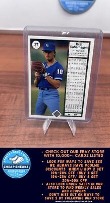 Cheap Sneaks Footwear/Sports Cards Baseball Card Bret Saberhagen 1989 Upper Deck #37 Kansas City Royals
