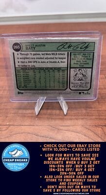 Cheap Sneaks Footwear/Sports Cards Baseball Card Brett Baty 2023 Topps Heritage #265b New York Mets
