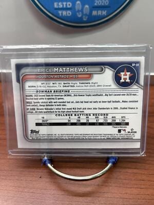 Cheap Sneaks Footwear/Sports Cards Baseball Card Brice Matthews 2024 Bowman Prospects #BP-69 Houston Astros
