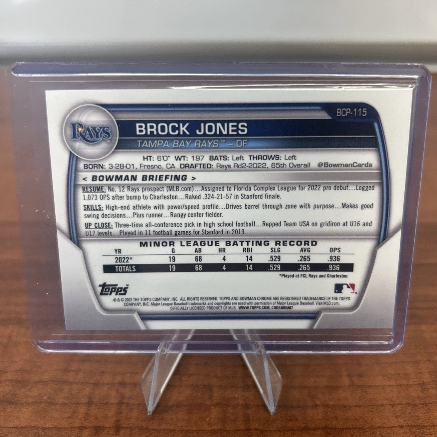 Cheap Sneaks Footwear/Sports Cards Baseball Card Brock Jones 2023 Bowman Chrome Aqua Mega Refractor #BCP-115 TB Rays /