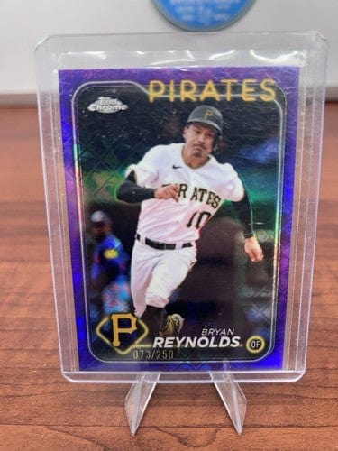 Cheap Sneaks Footwear/Sports Cards Baseball Card Bryan Reynolds 2024 Topps Chrome Logofractor Purple /250 #146 Pirates
