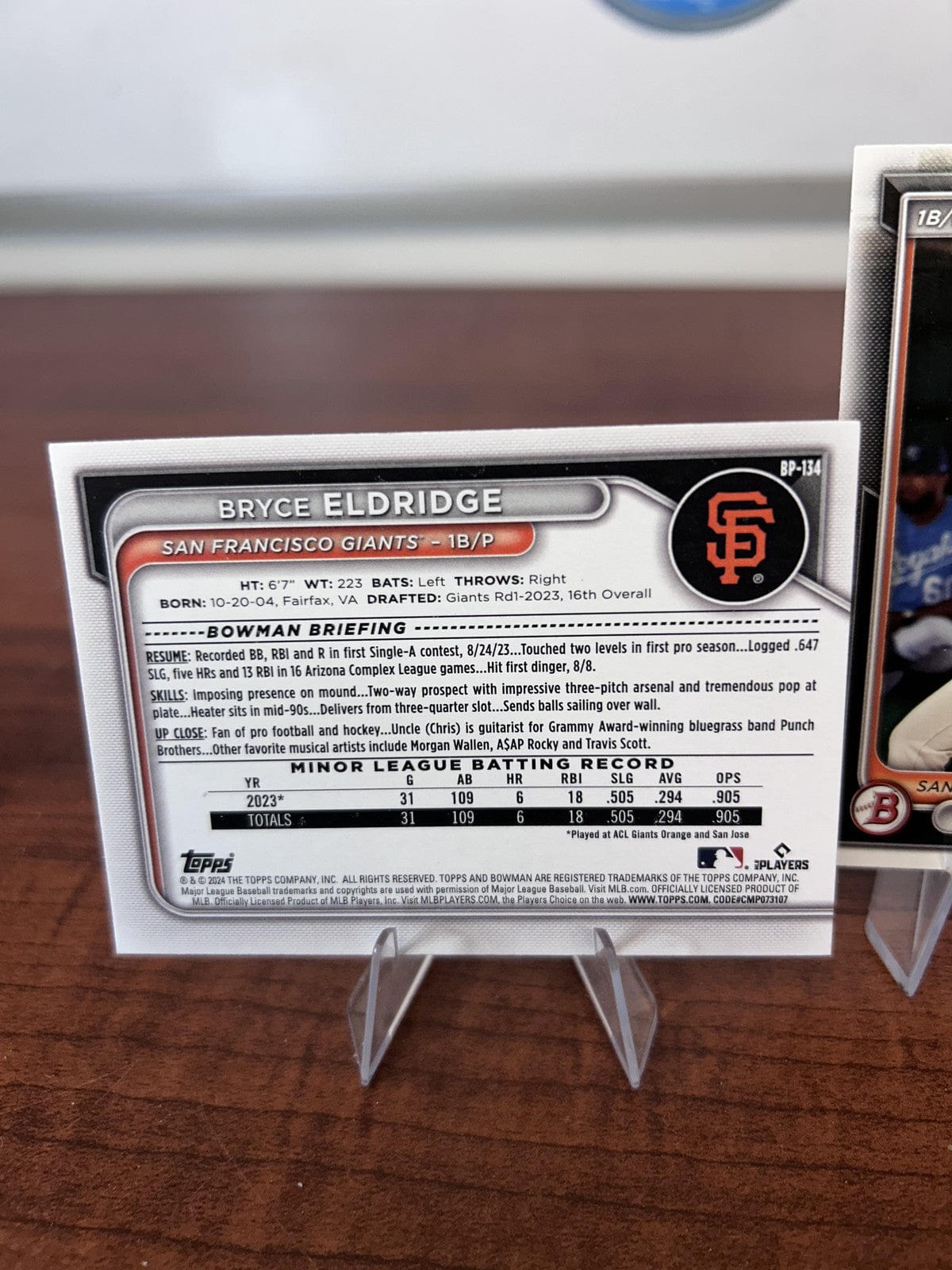 Cheap Sneaks Footwear/Sports Cards Baseball Card Bryce Eldridge 2024 Bowman Prospects #BP-134 San Francisco Giants