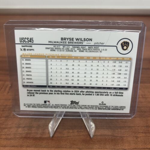 Cheap Sneaks Footwear/Sports Cards Baseball Card Bryse Wilson 2024 Topps Chrome Update Orange Sapphire Refractor #USCS4