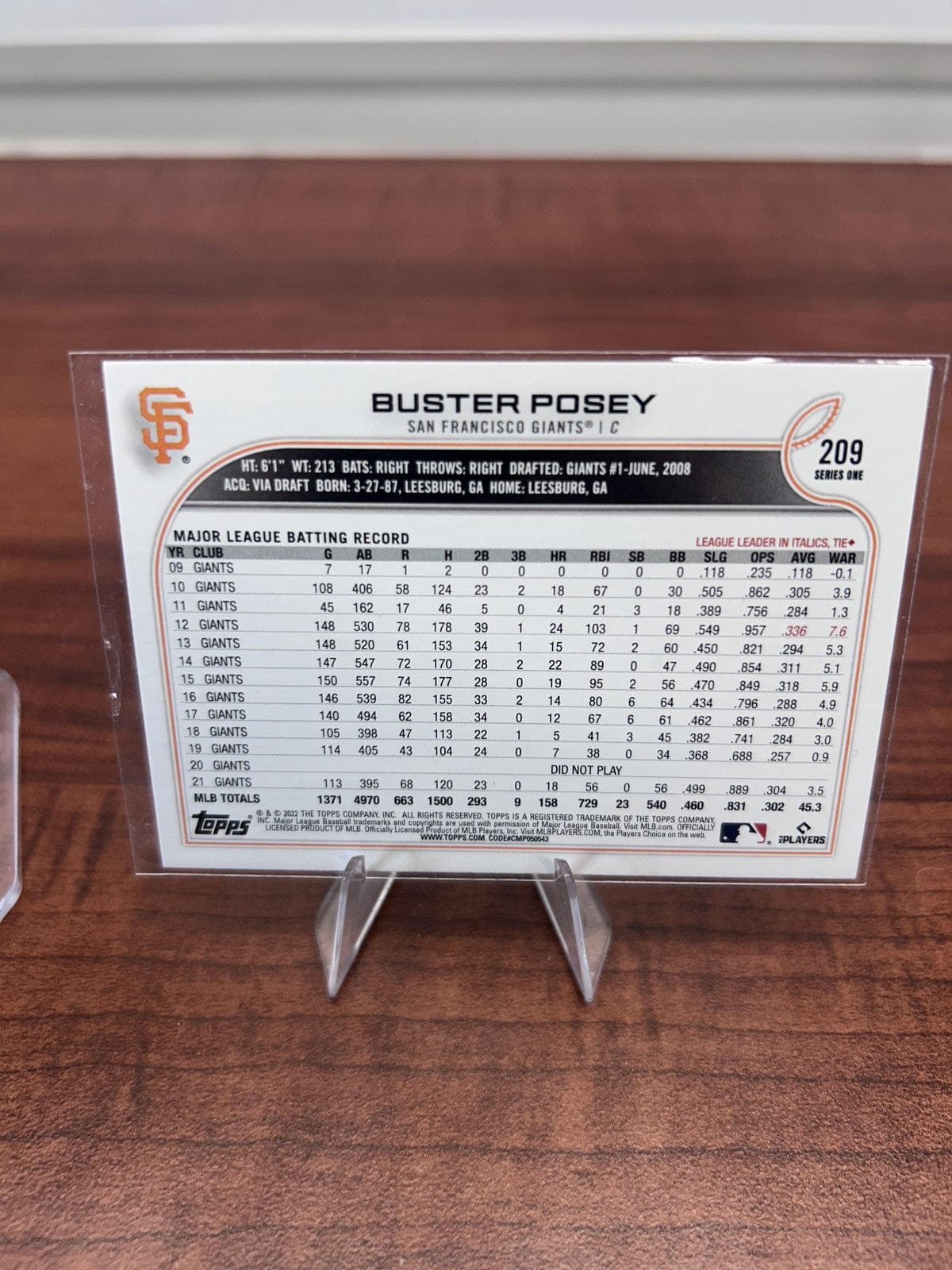 Cheap Sneaks Footwear/Sports Cards Baseball Card Buster Posey 2022 Topps #209 San Francisco Giants
