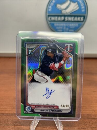 Cheap Sneaks Footwear/Sports Cards Baseball Card Byron Chourio 2024 Bowman Chrome 1st Bowman Green Lunar Auto /99 Minne