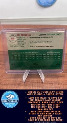 Cheap Sneaks Footwear/Sports Cards Baseball Card Cal Mitchell RC 2023 Topps Chrome Platinum Anniversary #56 Pittsburgh
