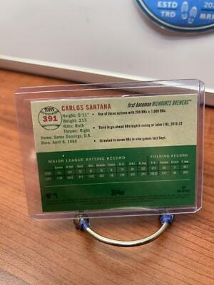 Cheap Sneaks Footwear/Sports Cards Baseball Card Carlos Santana 2023 Topps Chrome Platinum Anniversary #391 Milwaukee B