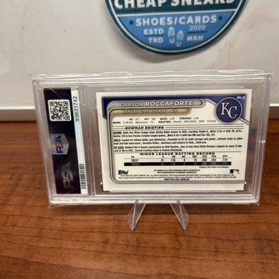 Cheap Sneaks Footwear/Sports Cards Baseball Card Carson Roccaforte 2024 Bowman Chrome Blue Mega/Mojo Refractor Auto /15