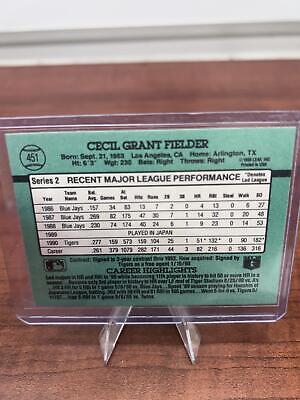Cheap Sneaks Footwear/Sports Cards Baseball Card Cecil Fielder 1991 Donruss #451 Detroit Tigers