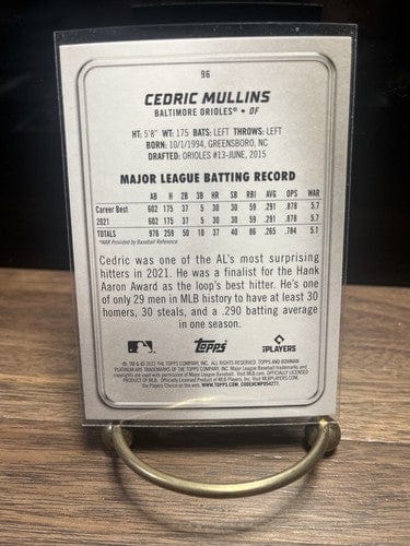 Cheap Sneaks Footwear/Sports Cards Baseball Card Cedric Mullins 2022 Bowman Platinum #96 Baltimore Orioles Baseball Car