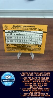 Cheap Sneaks Footwear/Sports Cards Baseball Card Charles Hudson 1989 Donruss #514 New York Yankees