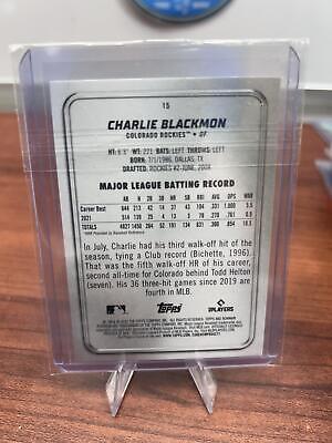 Cheap Sneaks Footwear/Sports Cards Baseball Card Charlie Blackmon 2022 Bowman Platinum #15 Colorado Rockies
