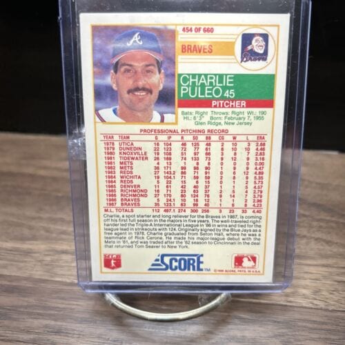 Cheap Sneaks Footwear/Sports Cards Baseball Card Charlie Puleo Atlanta Braves 1988 Score Autograph Card #454 In Person