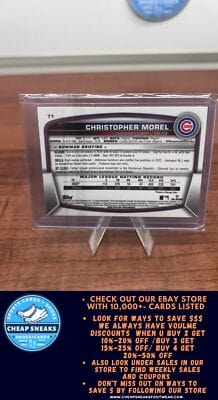 Cheap Sneaks Footwear/Sports Cards Baseball Card Christopher Morel (RC)2023 Bowman Chrome #71 Chicago Cubs