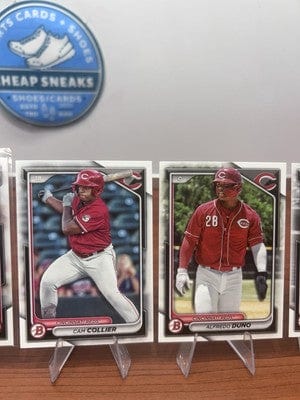 Cheap Sneaks Footwear/Sports Cards Baseball Card Cincinnati Reds 2024 Bowman Base Lot (7) Sanchez 1st, Marte RC, Strand