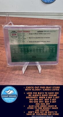 Cheap Sneaks Footwear/Sports Cards Baseball Card Cody Thomas RC 2023 Topps Chrome Platinum Anniversary Refractor #10 At
