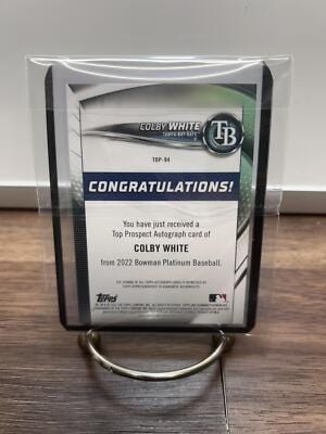 Cheap Sneaks Footwear/Sports Cards Baseball Card Colby White AU 2022 Bowman Platinum Top Prospect Autograph #TOP-94 Ray