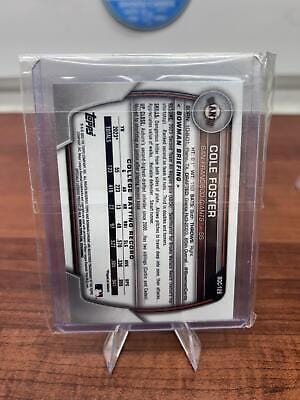 Cheap Sneaks Footwear/Sports Cards Baseball Card Cole Foster 2023 Bowman Draft Chrome Sky Blue Refractor #BDC-128 SF G