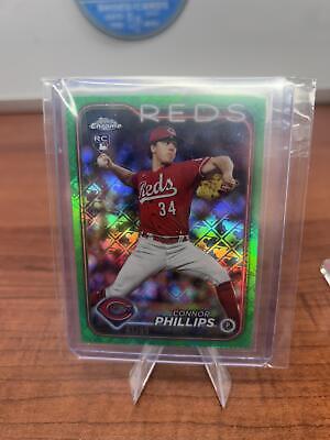 Cheap Sneaks Footwear/Sports Cards Baseball Card Connor Phillips RC 2024 Topps Chrome Green Logofractor Refractor /99 #