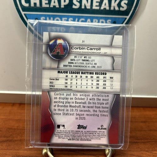 Cheap Sneaks Footwear/Sports Cards Baseball Card Corbin Carroll 2023 Bowman Platinum RC #31 Arizona Diamondbacks