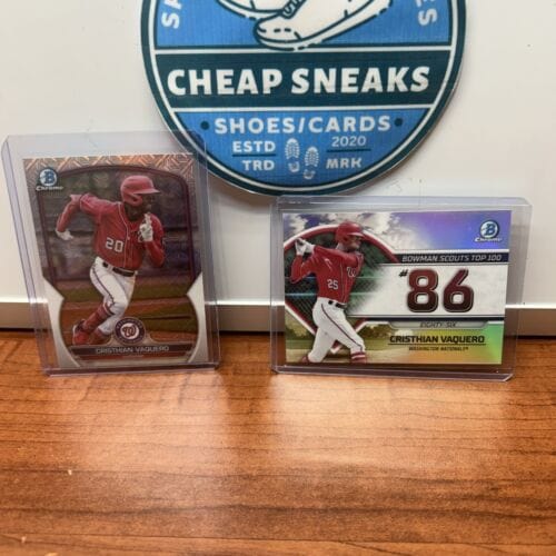 Cheap Sneaks Footwear/Sports Cards Baseball Card Cristhian Vaquero 2023 Bowman Chrome Lot (2) Mega Refractor, BST100