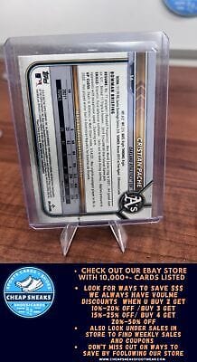 Cheap Sneaks Footwear/Sports Cards Baseball Card Cristian Pache 2022 Bowman Chrome #56 Oakland Athletics