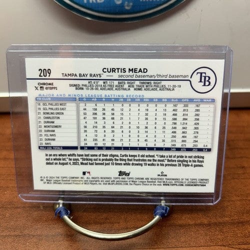 Cheap Sneaks Footwear/Sports Cards Baseball Card Curtis Mead RC 2024 Topps Chrome ROOKIE CARD #209 Tampa Bay Rays