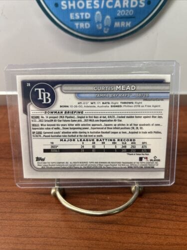 Cheap Sneaks Footwear/Sports Cards Baseball Card Curtis Mead - ROOKIE - Tampa Bay Rays - 2024 Topps Bowman - #28