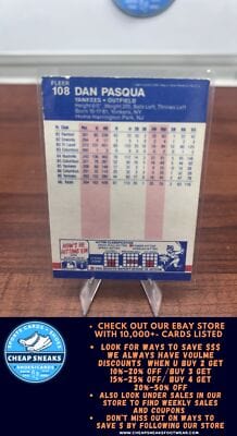 Cheap Sneaks Footwear/Sports Cards Baseball Card Dan Pasqua 1987 Fleer #108 New York Yankees