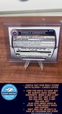 Cheap Sneaks Footwear/Sports Cards Baseball Card Dangelo Sarmiento 2023 Bowman Chrome Aqua Sapphire #BCP-161 METS /99