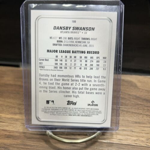 Cheap Sneaks Footwear/Sports Cards Baseball Card Dansby Swanson 2022 Bowman Platinum #100 Atlanta Braves