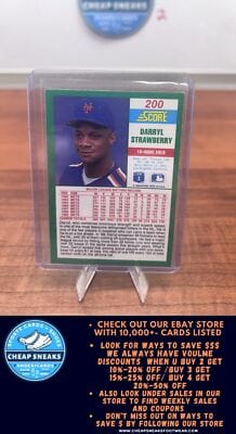 Cheap Sneaks Footwear/Sports Cards Baseball Card Darryl Strawberry 1990 Score #200 New York Mets
