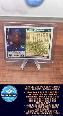 Cheap Sneaks Footwear/Sports Cards Baseball Card Darryl Strawberry 1991 Score #640 New York Mets