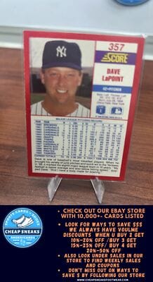 Cheap Sneaks Footwear/Sports Cards Baseball Card Dave LaPoint 1990 Score #357 New York Yankees