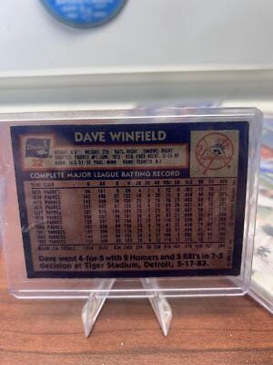 Cheap Sneaks Footwear/Sports Cards Baseball Card Dave Winfield (Stains On Card) 1984 Topps Drake's Big Hitters #32 Yank