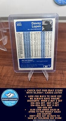 Cheap Sneaks Footwear/Sports Cards Baseball Card Davey Lopes 1984 Fleer #453 Oakland Athletics