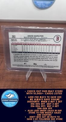 Cheap Sneaks Footwear/Sports Cards Baseball Card David Hamilton RC 2024 Topps #202 Boston Red Sox