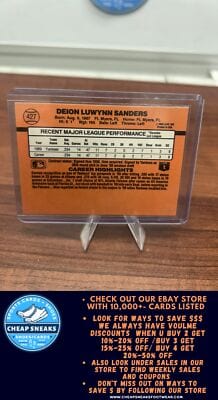 Cheap Sneaks Footwear/Sports Cards Baseball Card Deion Sanders RC 1990 Donruss #427 New York Yankees