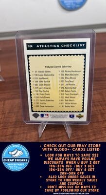 Cheap Sneaks Footwear/Sports Cards Baseball Card Dennis Eckersley 1993 Upper Deck #814 Oakland Athletics