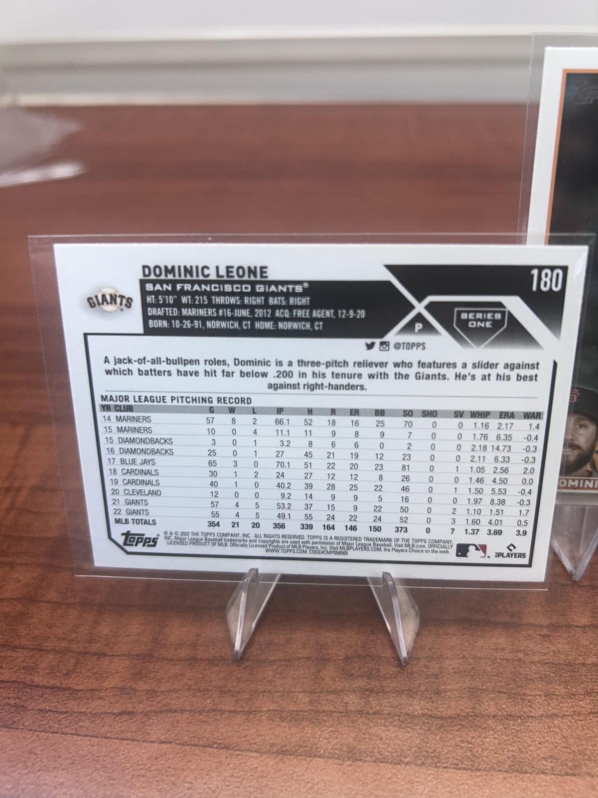 Cheap Sneaks Footwear/Sports Cards Baseball Card Dominic Leone 2023 Topps #180 San Francisco Giants