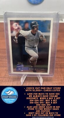 Cheap Sneaks Footwear/Sports Cards Baseball Card Don Mattingly 1996 Topps #185 New York Yankees