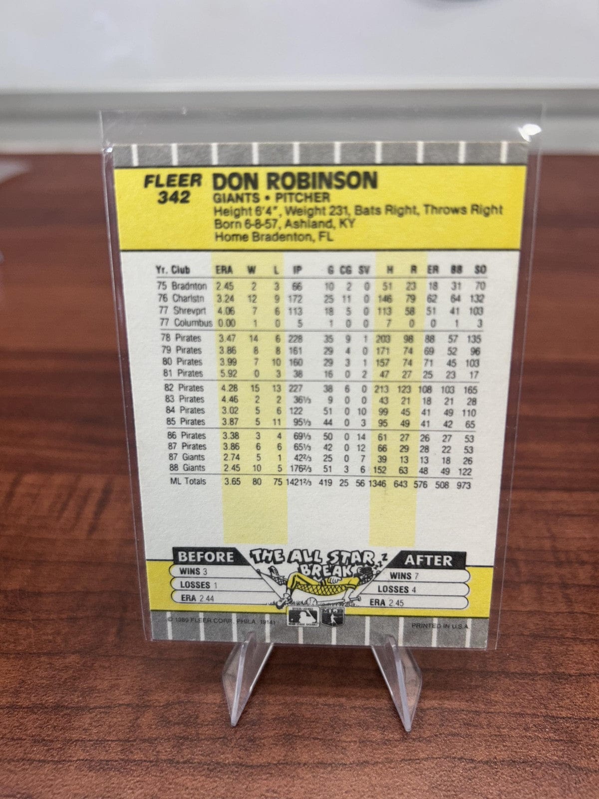 Cheap Sneaks Footwear/Sports Cards Baseball Card Don Robinson 1989 Fleer #342 San Francisco Giants