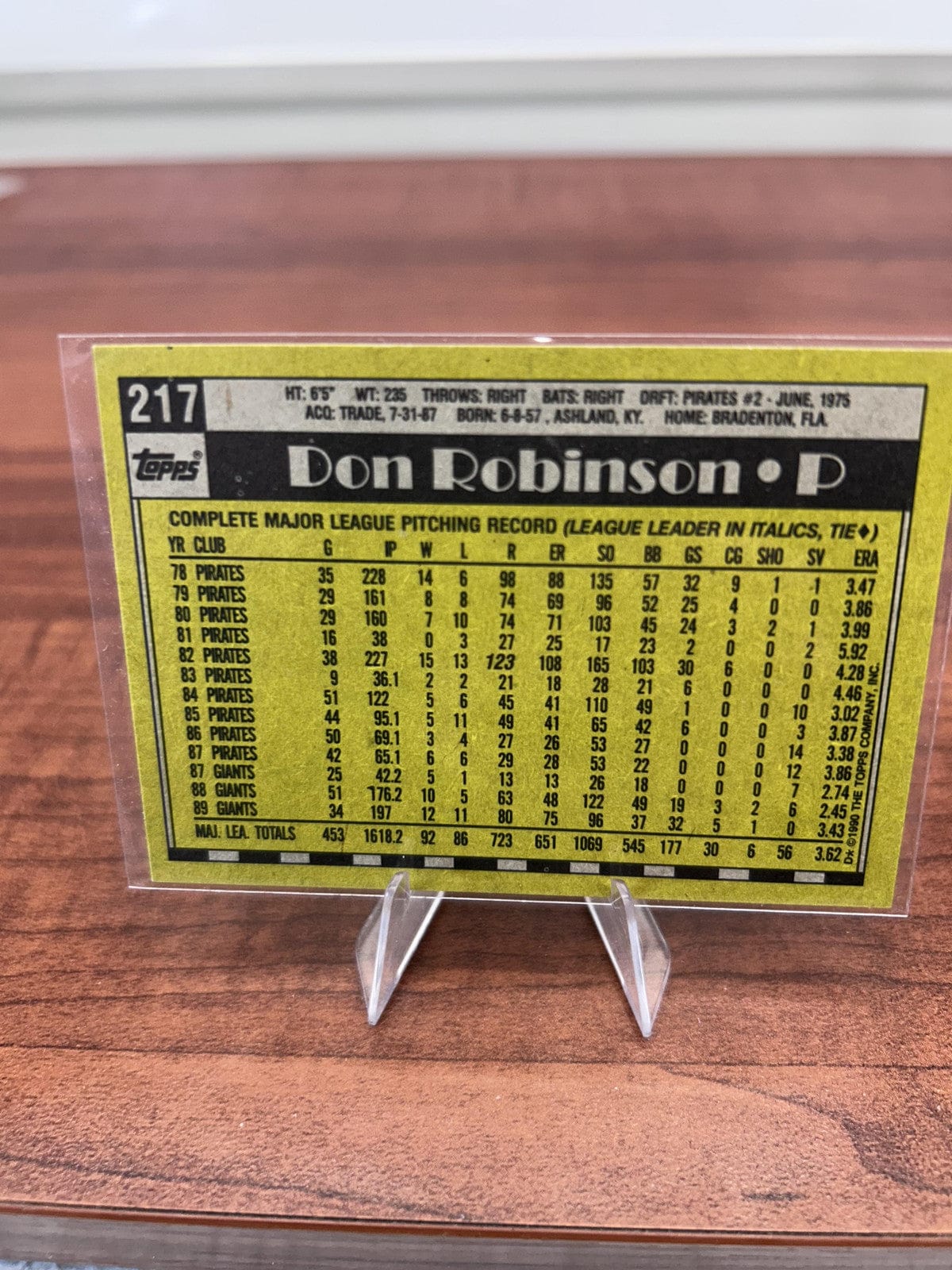 Cheap Sneaks Footwear/Sports Cards Baseball Card Don Robinson 1990 Topps #217 San Francisco Giants