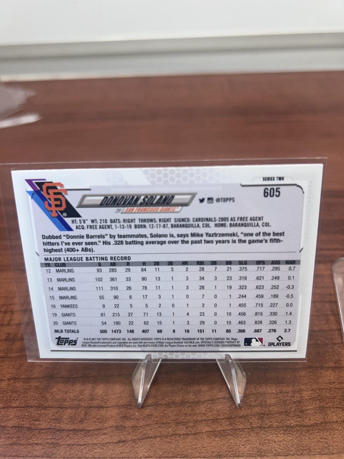 Cheap Sneaks Footwear/Sports Cards Baseball Card Donovan Solano 2021 Topps #605 San Francisco Giants