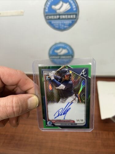 Cheap Sneaks Footwear/Sports Cards Baseball Card Douglas Glod 2024 Bowman Chrome“1st” HTA Green Lava Refractor Auto