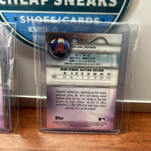 Cheap Sneaks Footwear/Sports Cards Baseball Card Drew Jones Lot(2)2023 Bowman Platinum Ice Foil +Base Diamondbacks